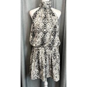 NWT Gypsy and Gold Katwalk Y2K Mock High Neck Snake Print Dress Size Small